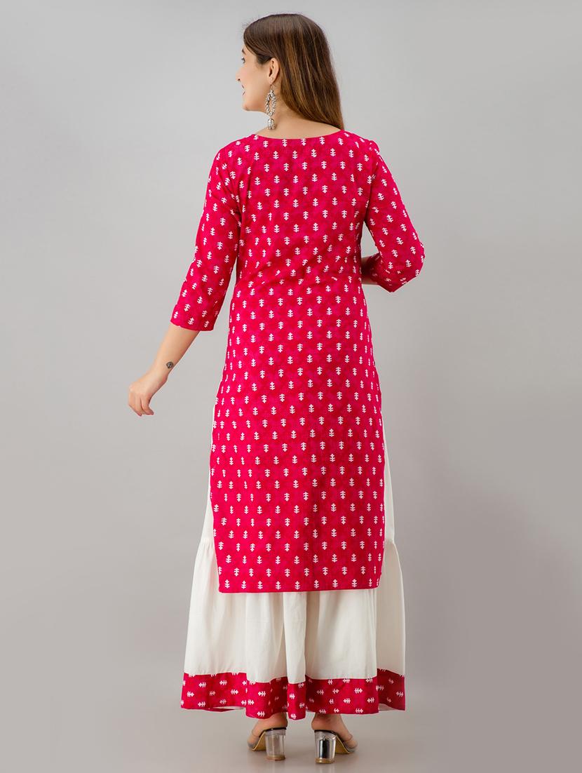 printed kurta skirt set - 17714884 - Zoom Image - 4