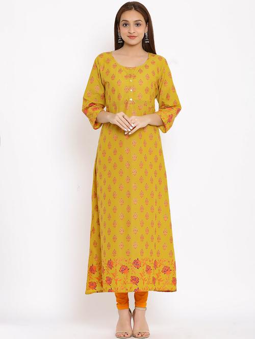 printed a-line kurta - 17714957 - Standard Image - 1