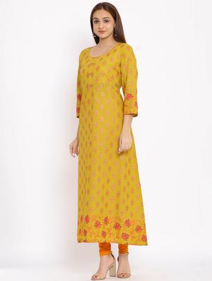 printed a-line kurta - 17714957 - Standard Image - 2