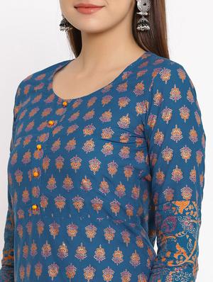 printed a-line kurta - 17714958 - Standard Image - 5