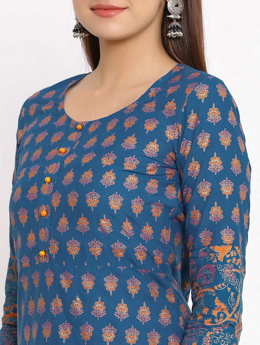 printed a-line kurta - 17714958 - Zoom Image - 5