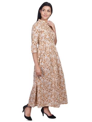 printed flared ethnic dress - 17714960 - Standard Image - 2