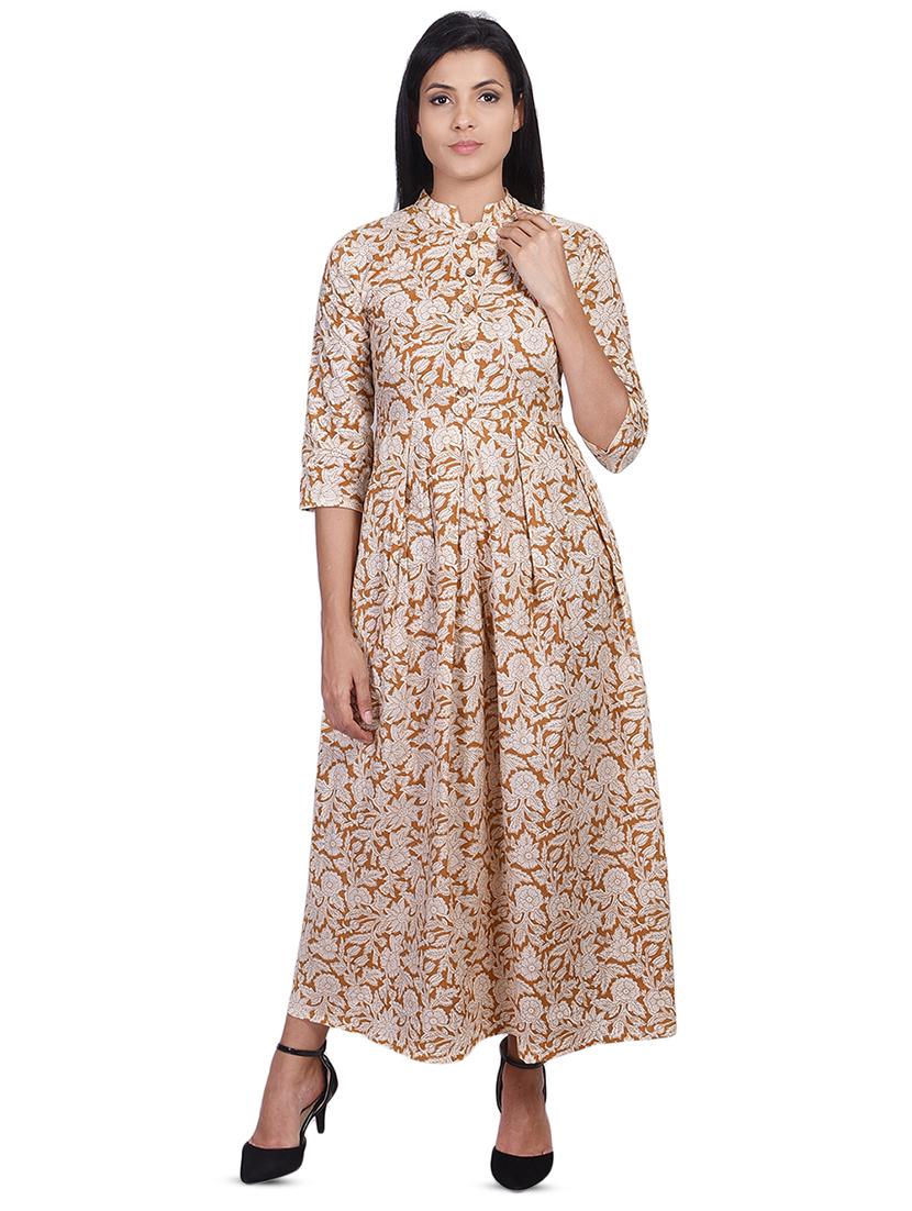 printed flared ethnic dress - 17714960 - Zoom Image - 1