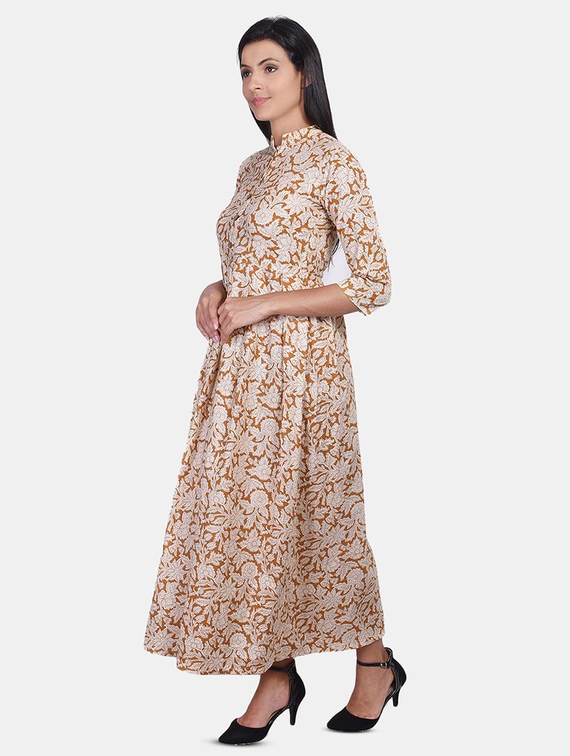 printed flared ethnic dress - 17714960 - Zoom Image - 3