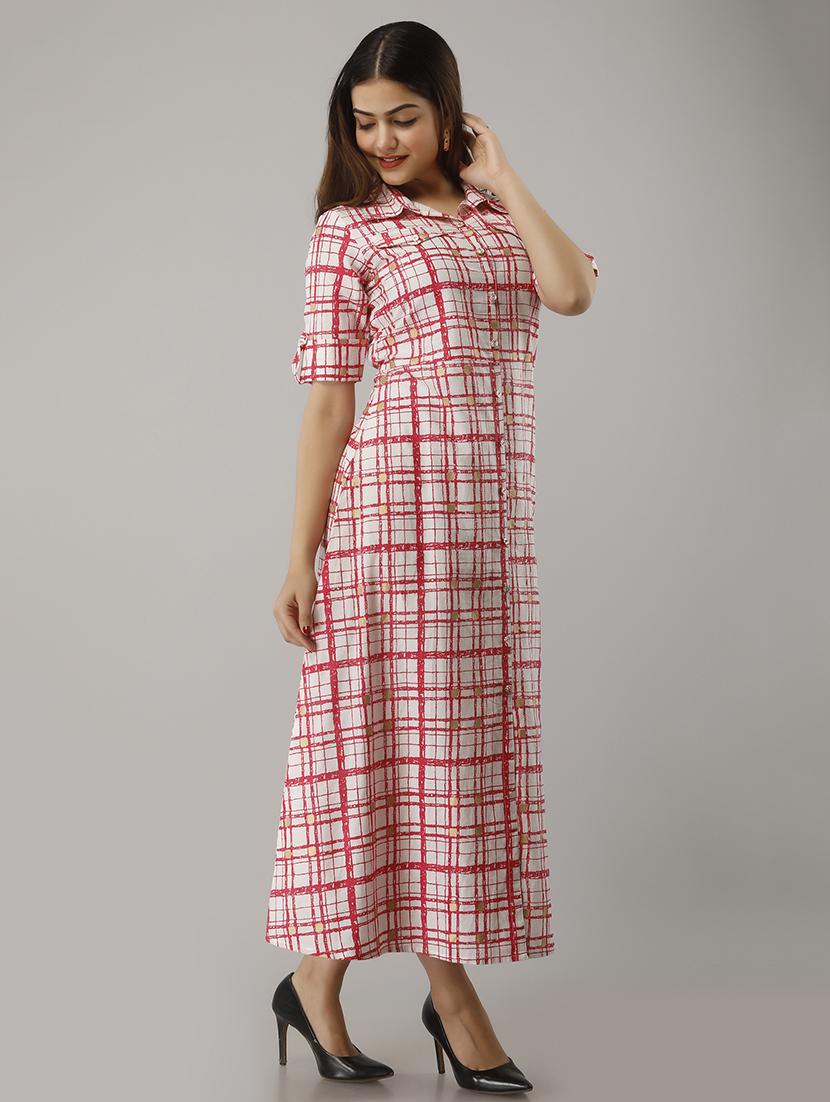 printed a-line ethnic dress - 17714961 - Zoom Image - 2