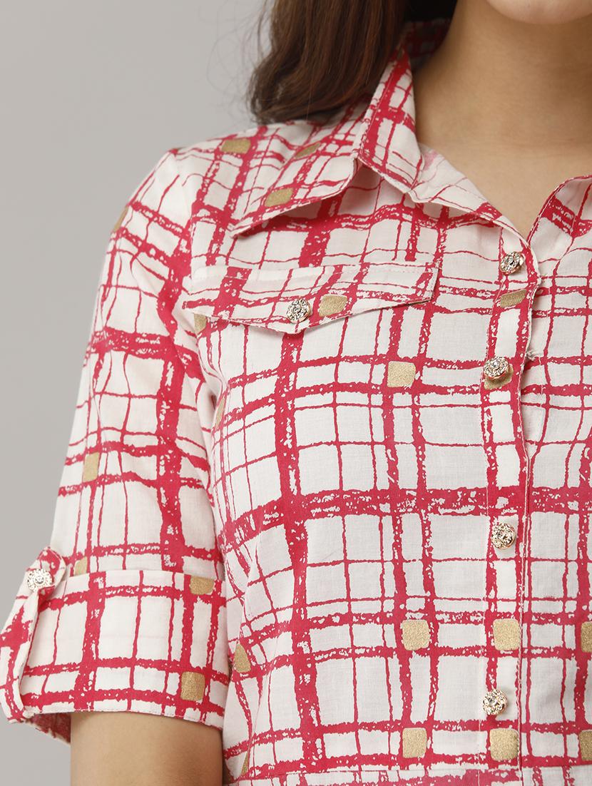 printed a-line ethnic dress - 17714961 - Zoom Image - 4