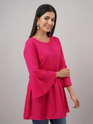 bell sleeved solid tunic - 17714980 - Standard Image - 2