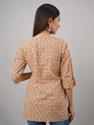 mandarin neck printed tunic - 17714981 - Standard Image - 3