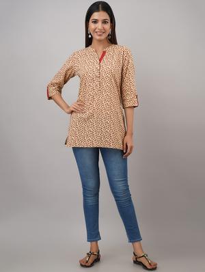 mandarin neck printed tunic - 17714981 - Standard Image - 4