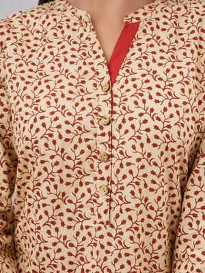 mandarin neck printed tunic - 17714981 - Standard Image - 5