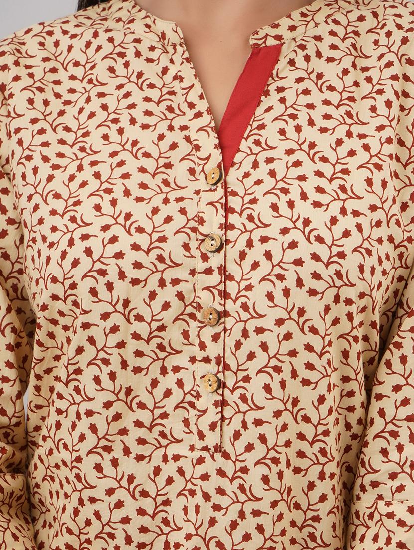 mandarin neck printed tunic - 17714981 - Zoom Image - 5