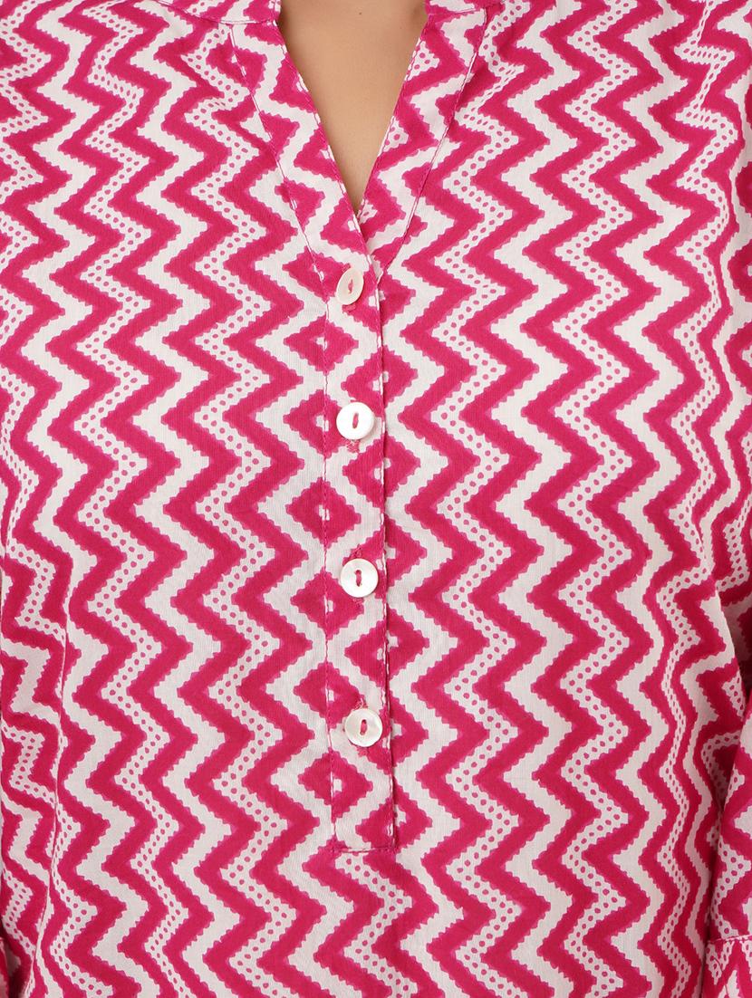mandarin neck chevron tunic - 17714986 - Zoom Image - 5