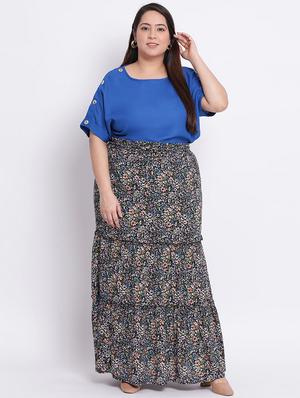 floral tiered plus skirt - 17715036 - Standard Image - 4
