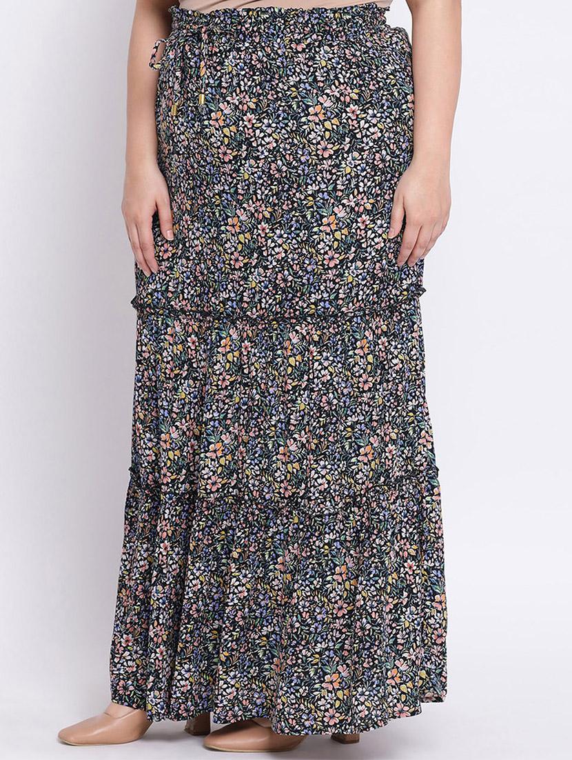 floral tiered plus skirt - 17715036 - Zoom Image - 2