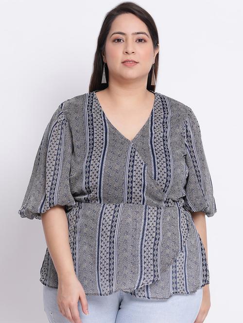 multi colored polyester regular top - 17715048 - Standard Image - 1