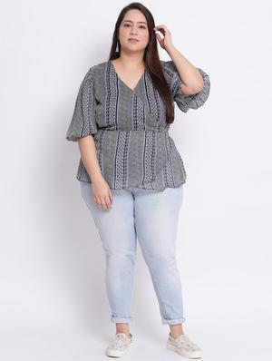 multi colored polyester regular top - 17715048 - Standard Image - 4