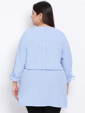 blue polyester regular tunic - 17715060 - Standard Image - 3