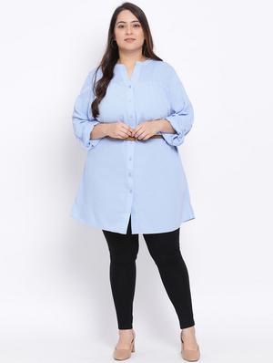 blue polyester regular tunic - 17715060 - Standard Image - 4