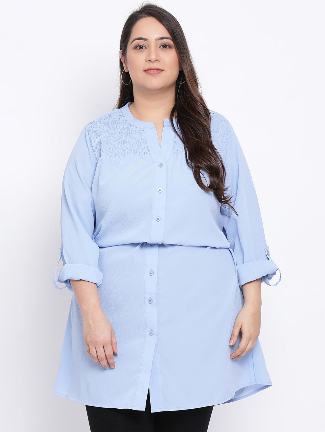 blue polyester regular tunic - 17715060 - Zoom Image - 1