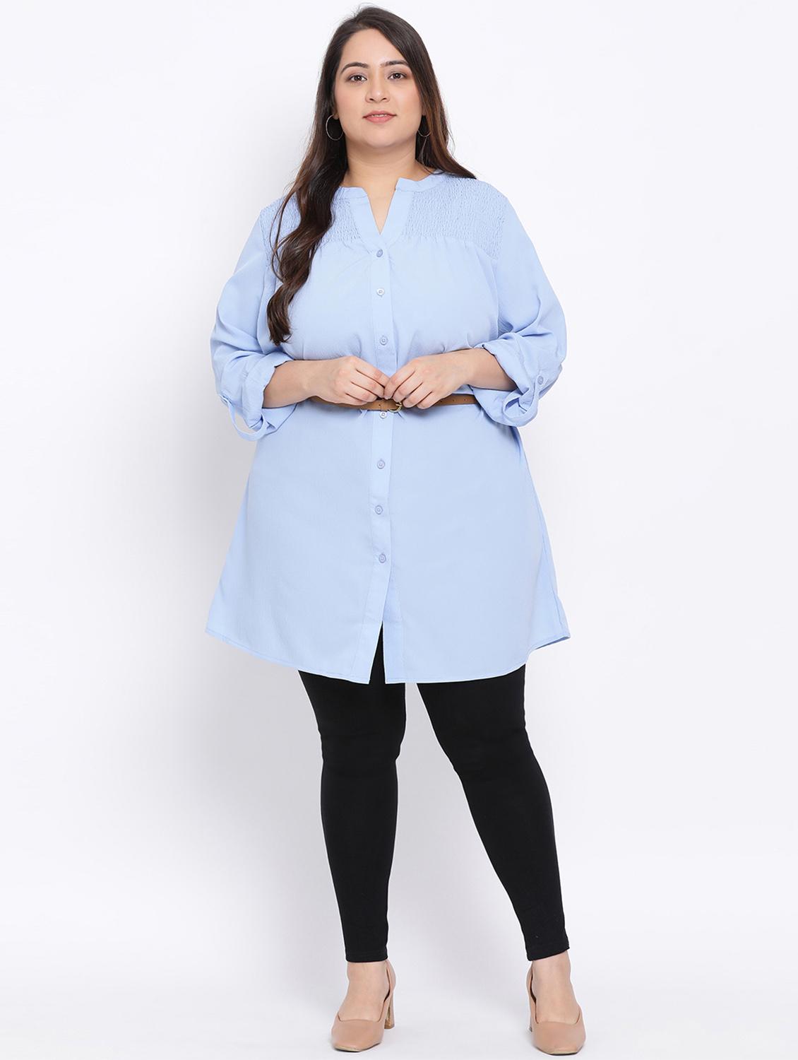 blue polyester regular tunic - 17715060 - Zoom Image - 4