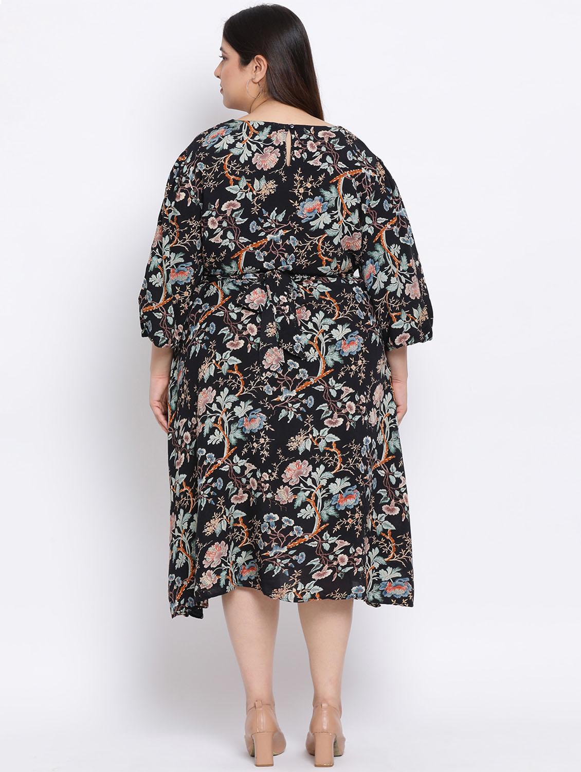 v-neck floral plus dress - 17715084 - Zoom Image - 3