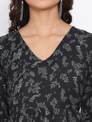 v-neck floral a-line dress - 17715092 - Standard Image - 4
