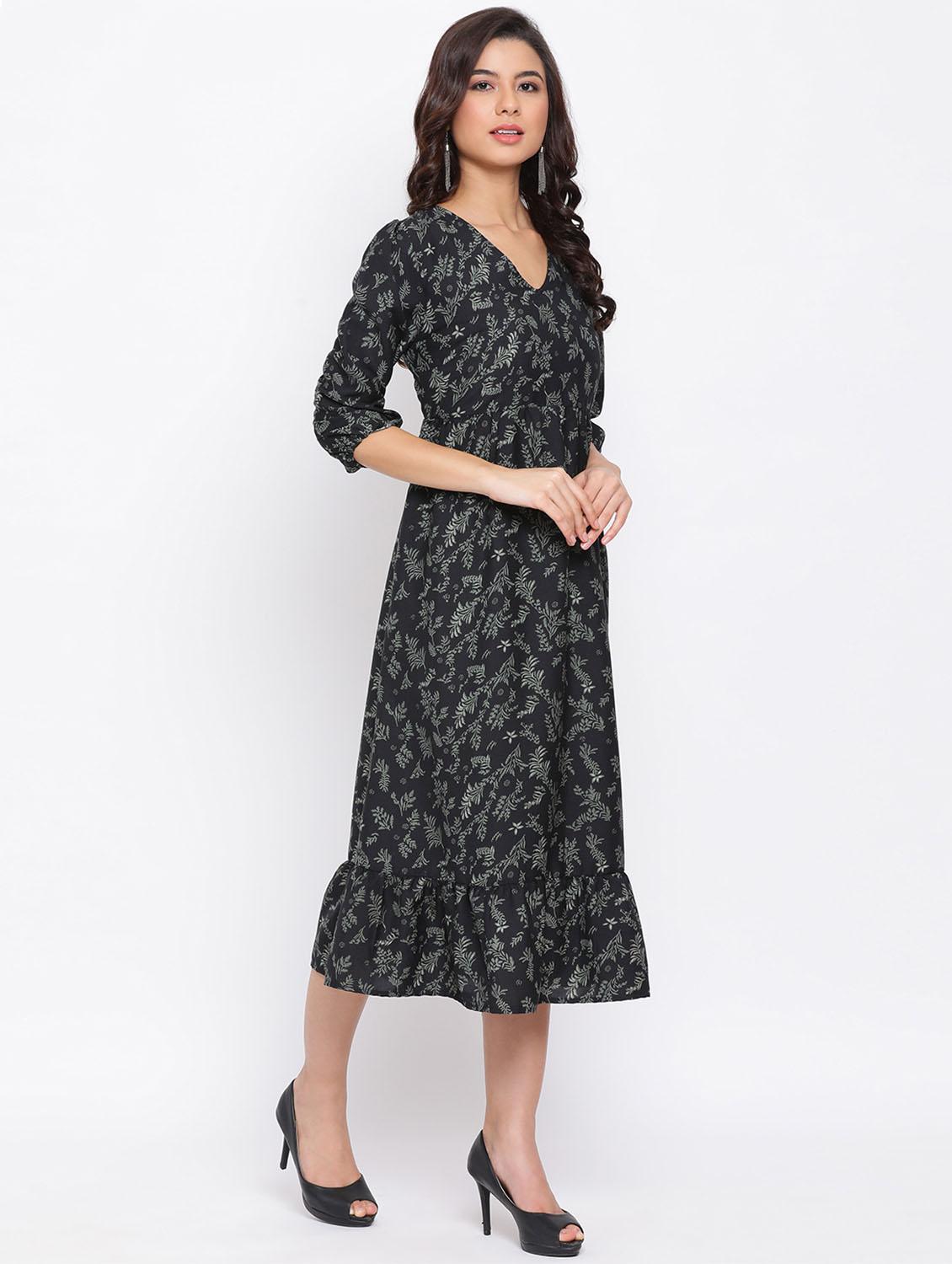 v-neck floral a-line dress - 17715092 - Zoom Image - 2