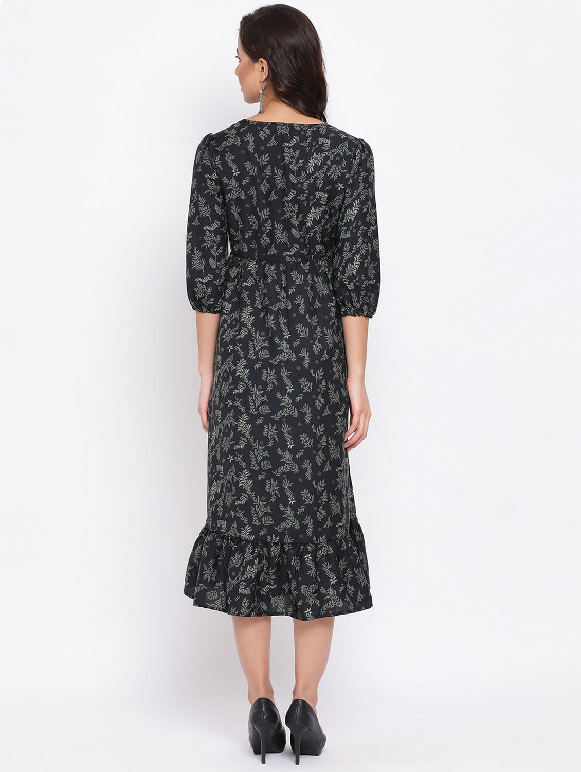 v-neck floral a-line dress - 17715092 - Zoom Image - 3