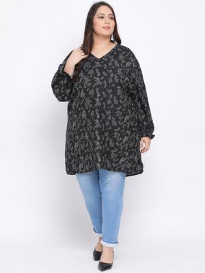 v-neck plus long top - 17715100 - Standard Image - 4