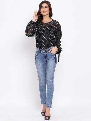 side tie knot sleeved top - 17715106 - Standard Image - 4