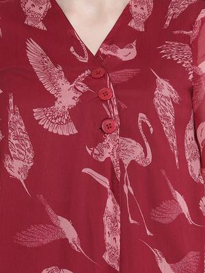 button detail printed top - 17715108 - Standard Image - 5