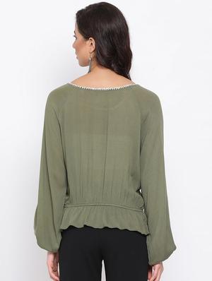 boat neck solid top - 17715114 - Standard Image - 3