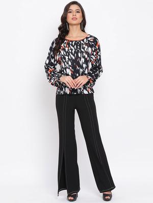 boat neck printed top - 17715115 - Standard Image - 4