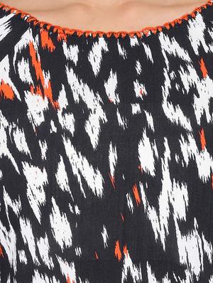 boat neck printed top - 17715115 - Standard Image - 5