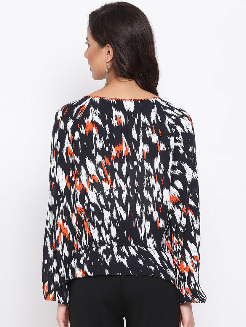 boat neck printed top - 17715115 - Zoom Image - 3