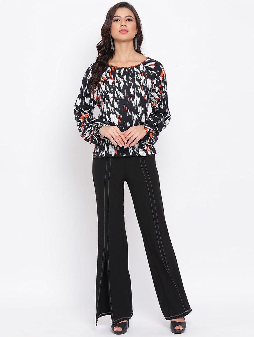 boat neck printed top - 17715115 - Zoom Image - 4