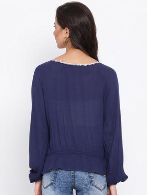 boat neck solid top - 17715116 - Standard Image - 3