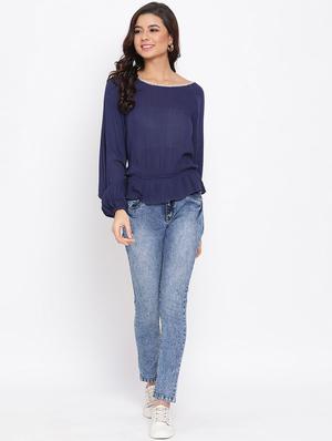 boat neck solid top - 17715116 - Standard Image - 4