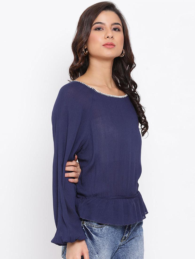 boat neck solid top - 17715116 - Zoom Image - 2