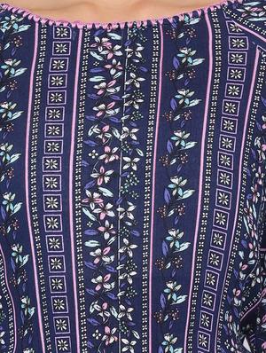 boat neck printed top - 17715117 - Standard Image - 5