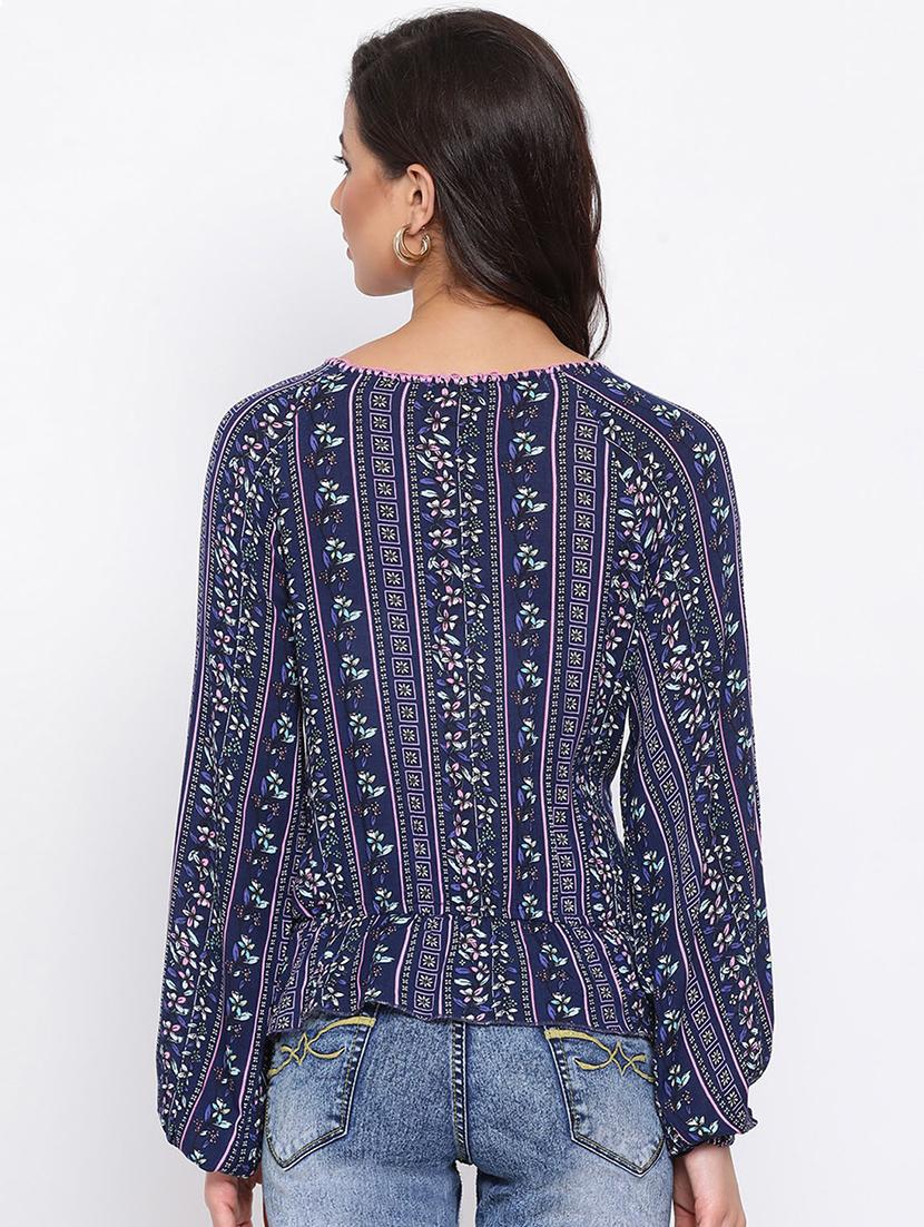 boat neck printed top - 17715117 - Zoom Image - 3