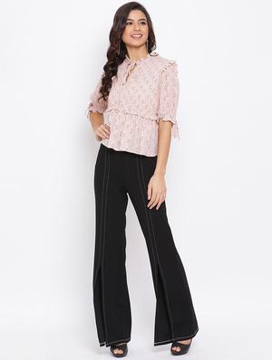 tie up neck peplum top - 17715118 - Standard Image - 4