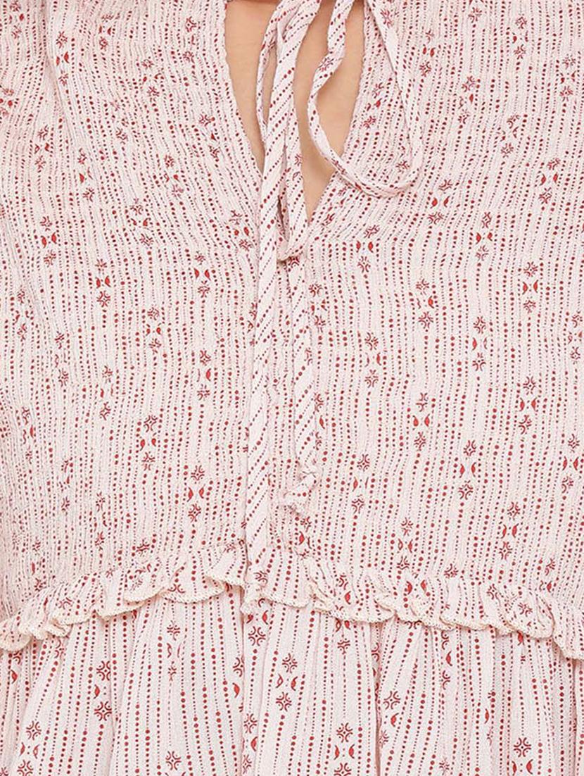 tie up neck peplum top - 17715118 - Zoom Image - 5