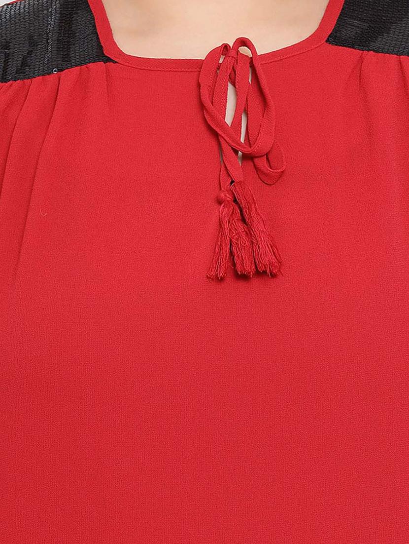 round neck solid plus top - 17715123 - Zoom Image - 5