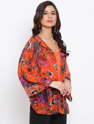 bell sleeved floral shrug - 17715135 - Standard Image - 2