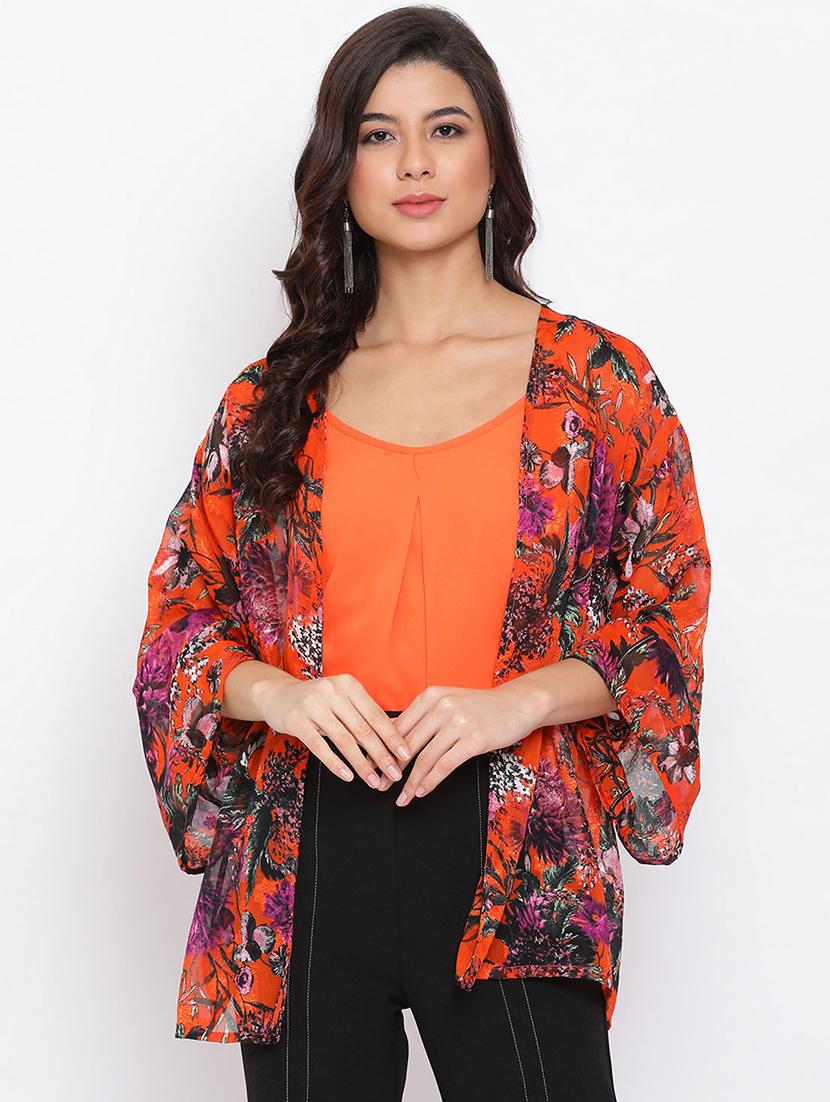 bell sleeved floral shrug - 17715135 - Zoom Image - 1