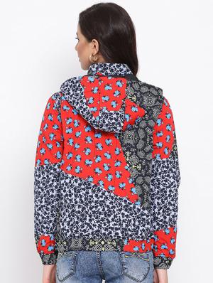 hooded neck printed jacket - 17715140 - Standard Image - 3