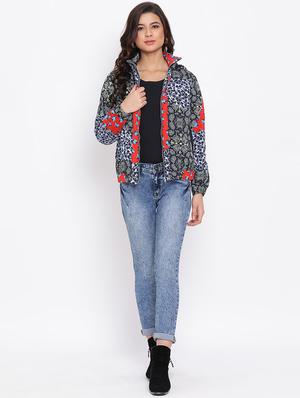 hooded neck printed jacket - 17715140 - Standard Image - 4