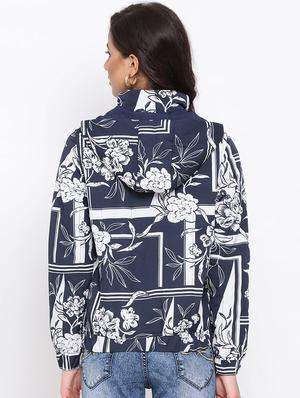 hooded neck printed jacket - 17715141 - Standard Image - 3