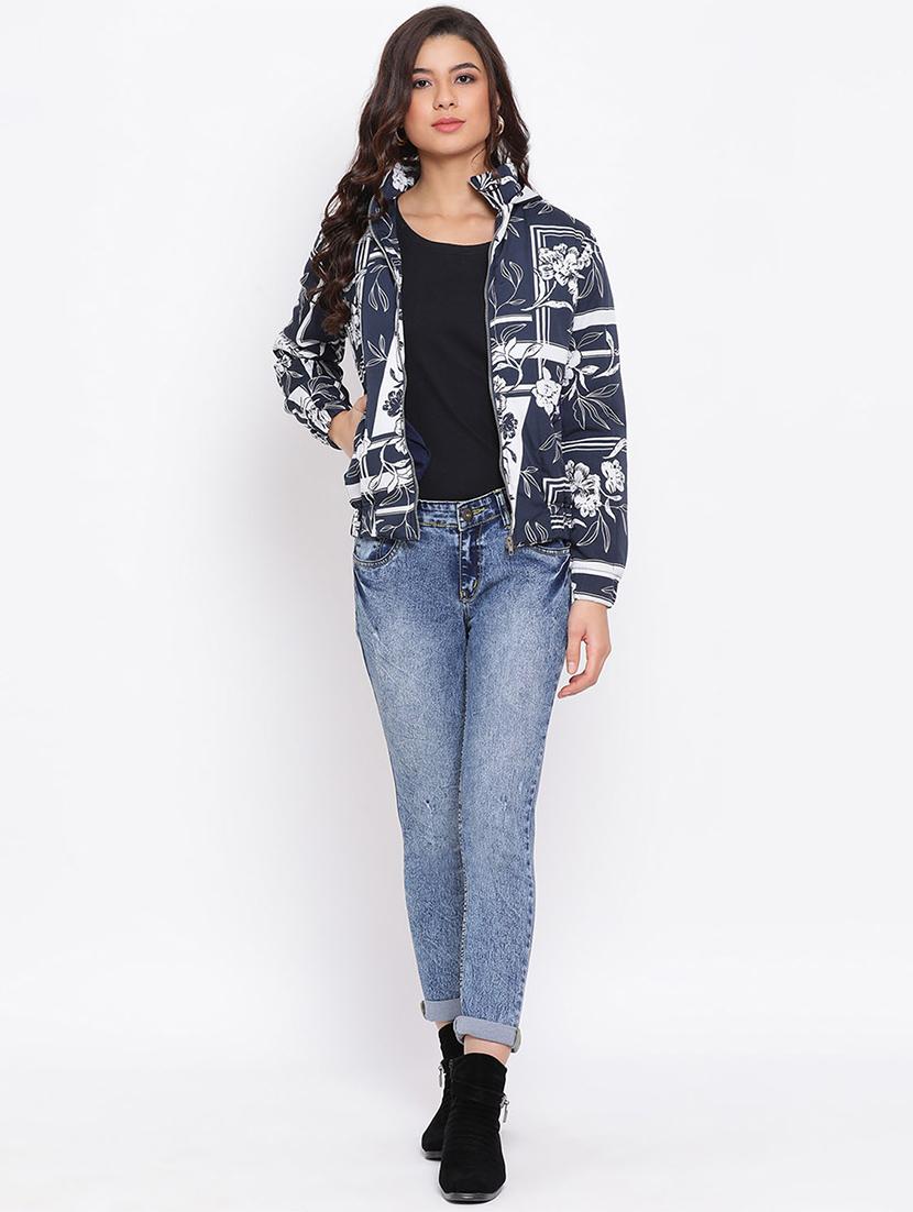 hooded neck printed jacket - 17715141 - Zoom Image - 4